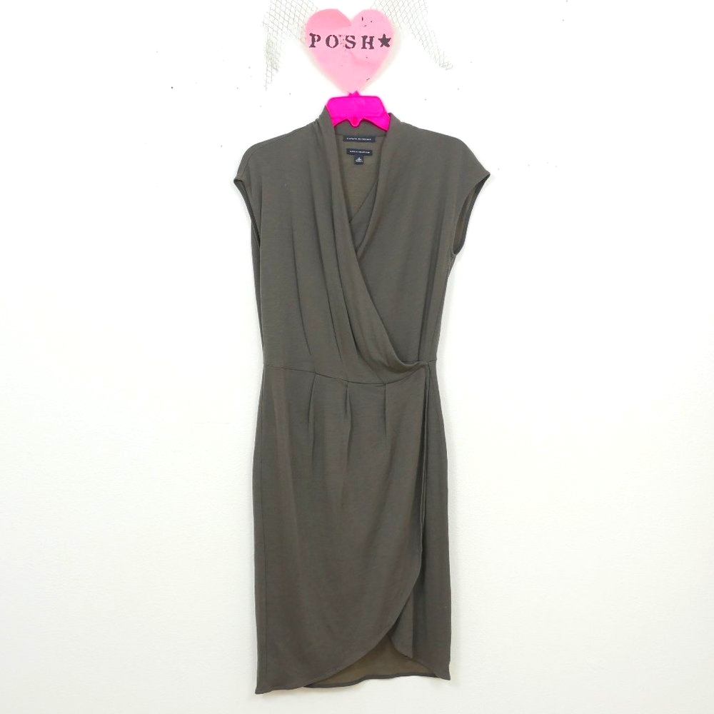 Banana Republic Olive Green Wrap Front Dress